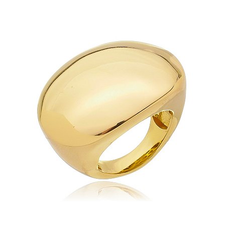 Anel liso banho em ouro 18K