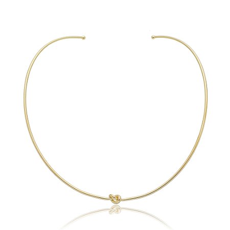 Colar de aro liso banho em ouro 18k