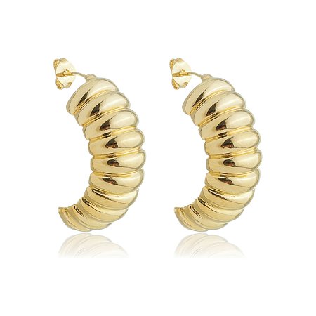 Brinco de argola banho em ouro 18k