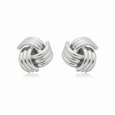 Brinco de base banho em ródio branco