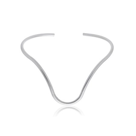 Bracelete de aro liso banho em rodio branco