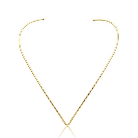 Colar de aro dourado liso banho em ouro 18k