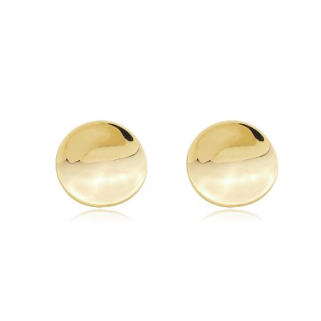 Brinco de base liso banho em ouro 18k