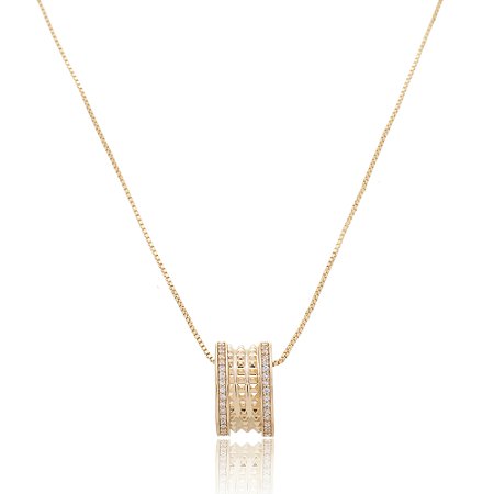 Colar de corrente dourado banho em ouro 18k