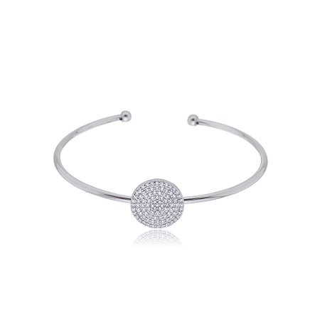 Bracelete com zirconia banho em rodio branco