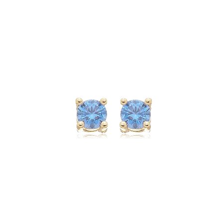 Brinco de base com zirconia banho em ouro 18k