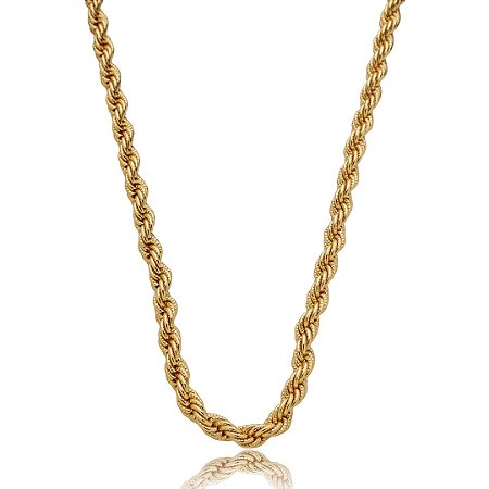 Cordão baiano dourado banho em ouro 18k