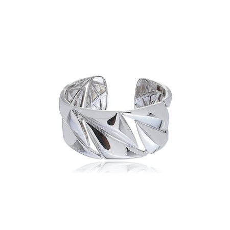 Bracelete liso banho em rodio branco