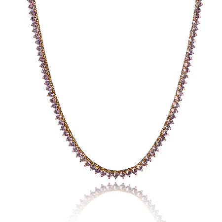 Colar riviera com zirconia banho em ouro 18k