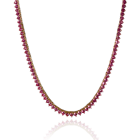 Colar riviera com zirconia banho em ouro 18k