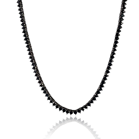 Colar de riviera com zirconia banho em rodio negro