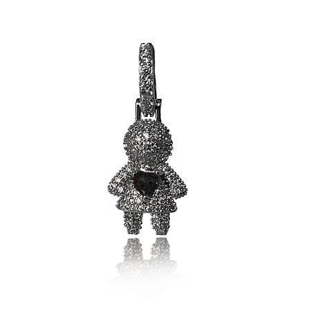 Pingente de menino com zirconia banho em rodio branco