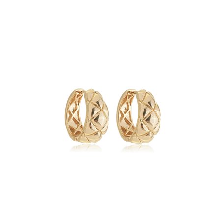 Brinco de argola dourado liso banhe em ouro 18k