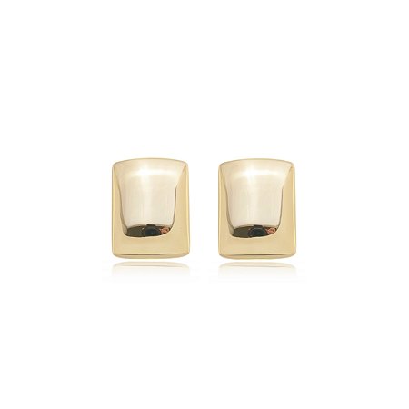 Brinco de base dourado liso banho em ouro 18k