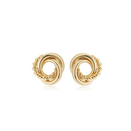 Brinco de base dourado liso banho em ouro 18k