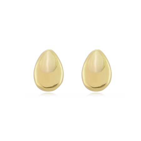 Brinco de argola liso banho em ouro 18k