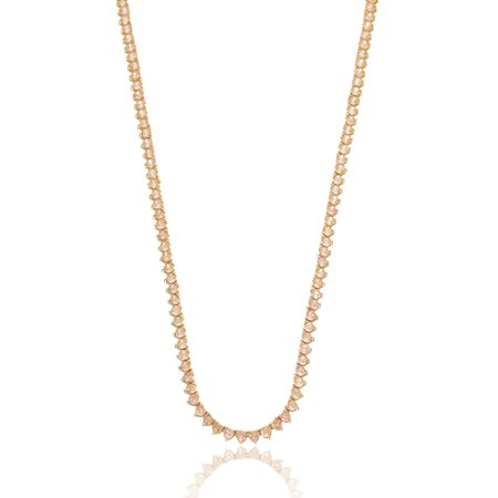 Colar de riviera com zirconia morganita banho em ouro 18k