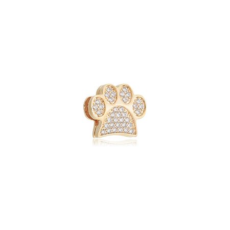 Pingente dourado com zirconia cristal banho em ouro 18k