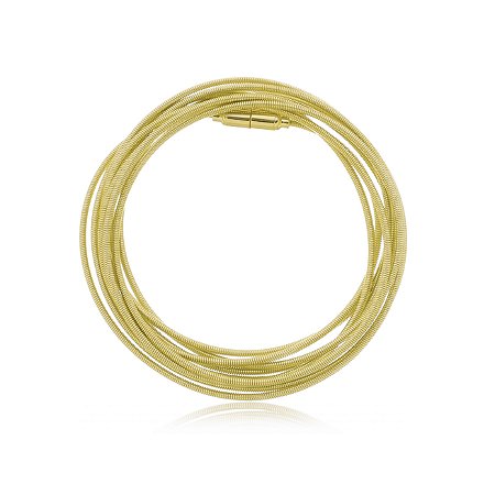 Colar corda de violão liso banho em ouro 18k