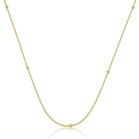 Colar corda de violão liso banho em ouro 18k