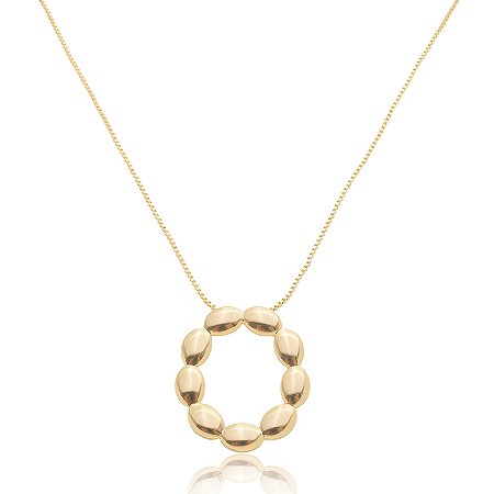 Colar dourado com pingente banho em ouro 18k