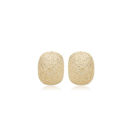 Brinco de base dourado acetinado banho em ouro 18k