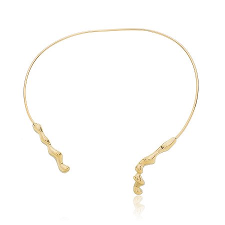 Colar de aro dourado liso banho em ouro 18k