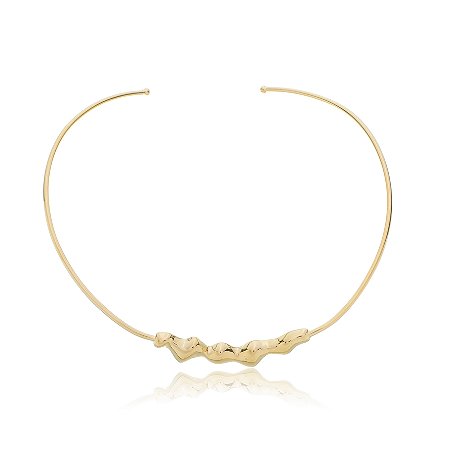 Colar de aro dourado liso banho em ouro 18k
