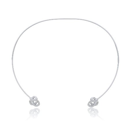 Colar de aro liso banho em rodio branco