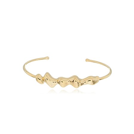 Bracelete dourado liso banho em ouro 18k