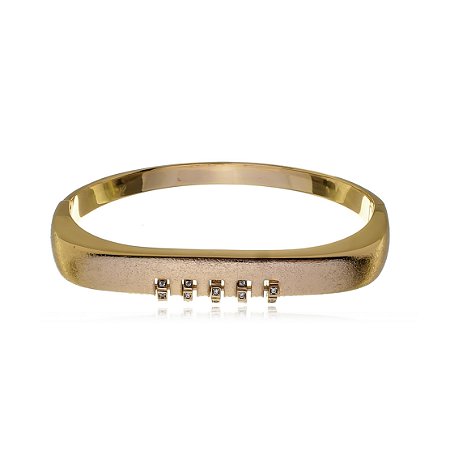 Bracelete acetinado dourado banho em ouro 18k