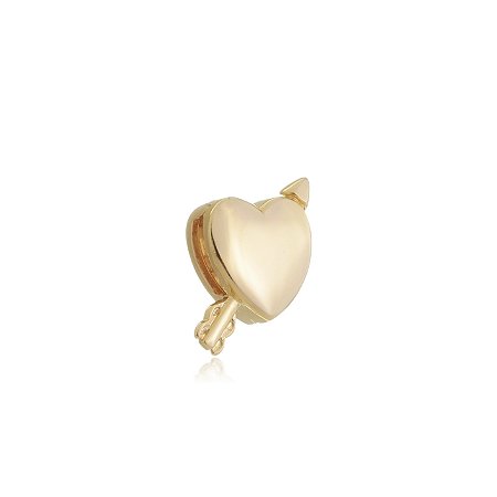 Pingente de coração dourado banho em ouro 18K