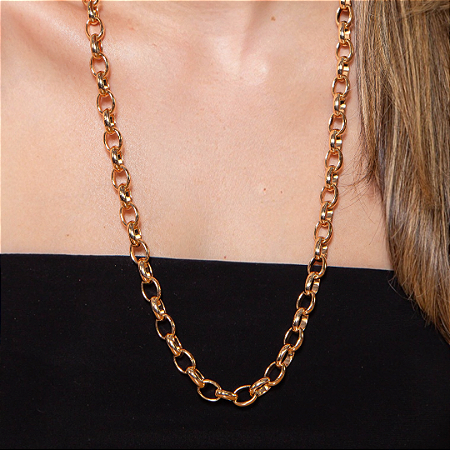 Colar de corrente dourado banho em ouro 18k