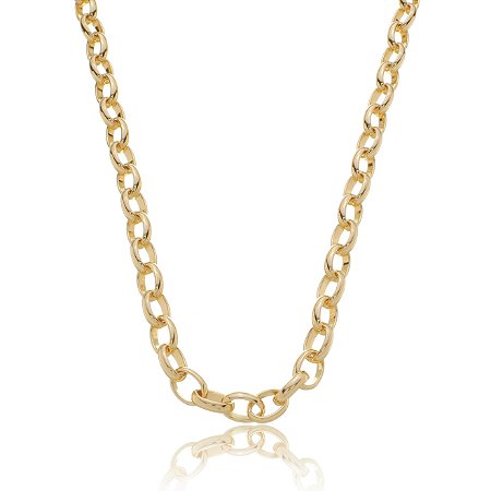 Colar de corrente dourado banho em ouro 18k