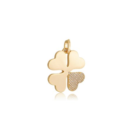 Pingente cravejado de zirconia cristal banho em ouro 18k