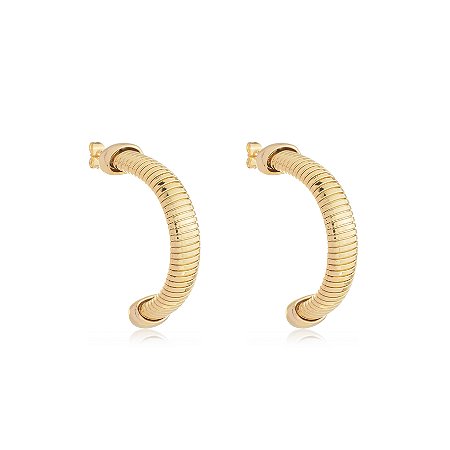 Brinco de Argola Liso em Banho de Ouro 18K