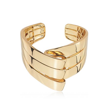 Bracelete Liso em Banho Ouro 18K
