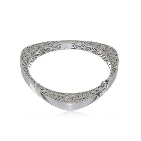 Bracelete Liso Banho em Ródio Branco