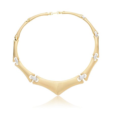 Colar de Aro Acetinado em Banho Ouro 18K