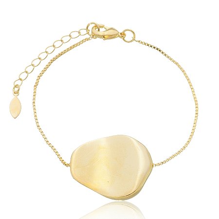 Pulseira dourada lisa banho em ouro 18k