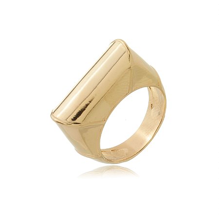 Anel liso dourado banho em ouro 18k