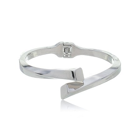 Bracelete liso com banho em rodio branco