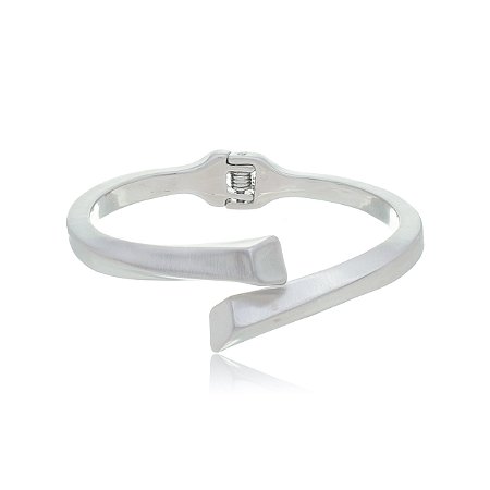 Bracelete acetinado com banho em rodio branco