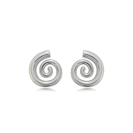 Brinco de base liso banho em rodio branco
