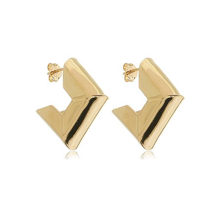 Brinco de argola dourado banho em ouro 18k