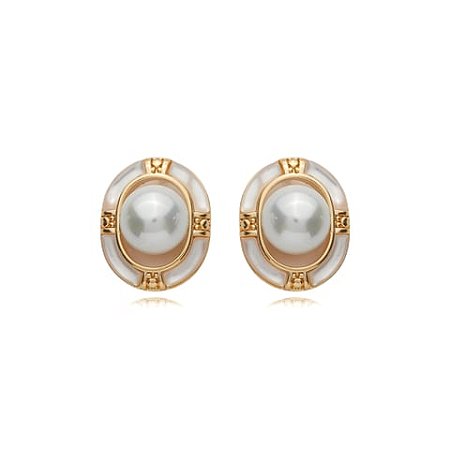 Brinco de base de perola banho em ouro 18k