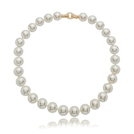 Colar de perola banho em ouro 18k