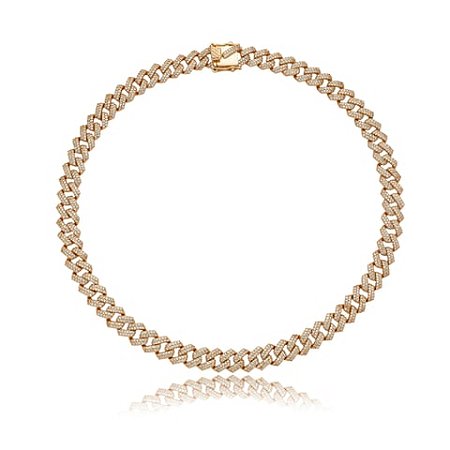 Colar cravejado com zirconia cristal banho em ouro 18k
