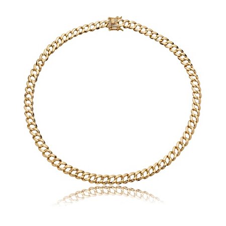 Colar de corrente liso banho em ouro 18k