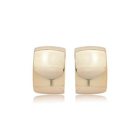 Brinco de argola liso banho em ouro 18k